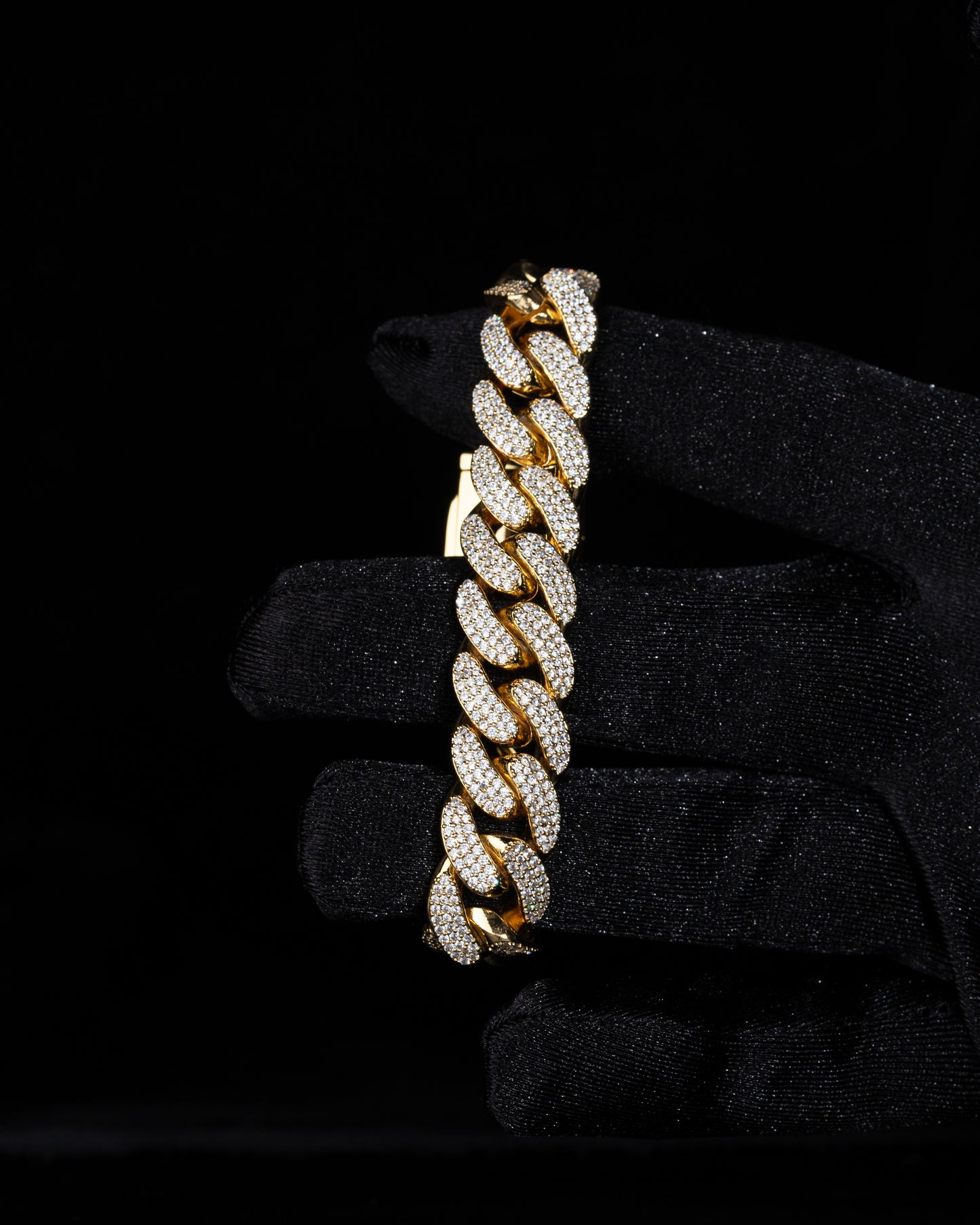 Iced out oval cuban link armband