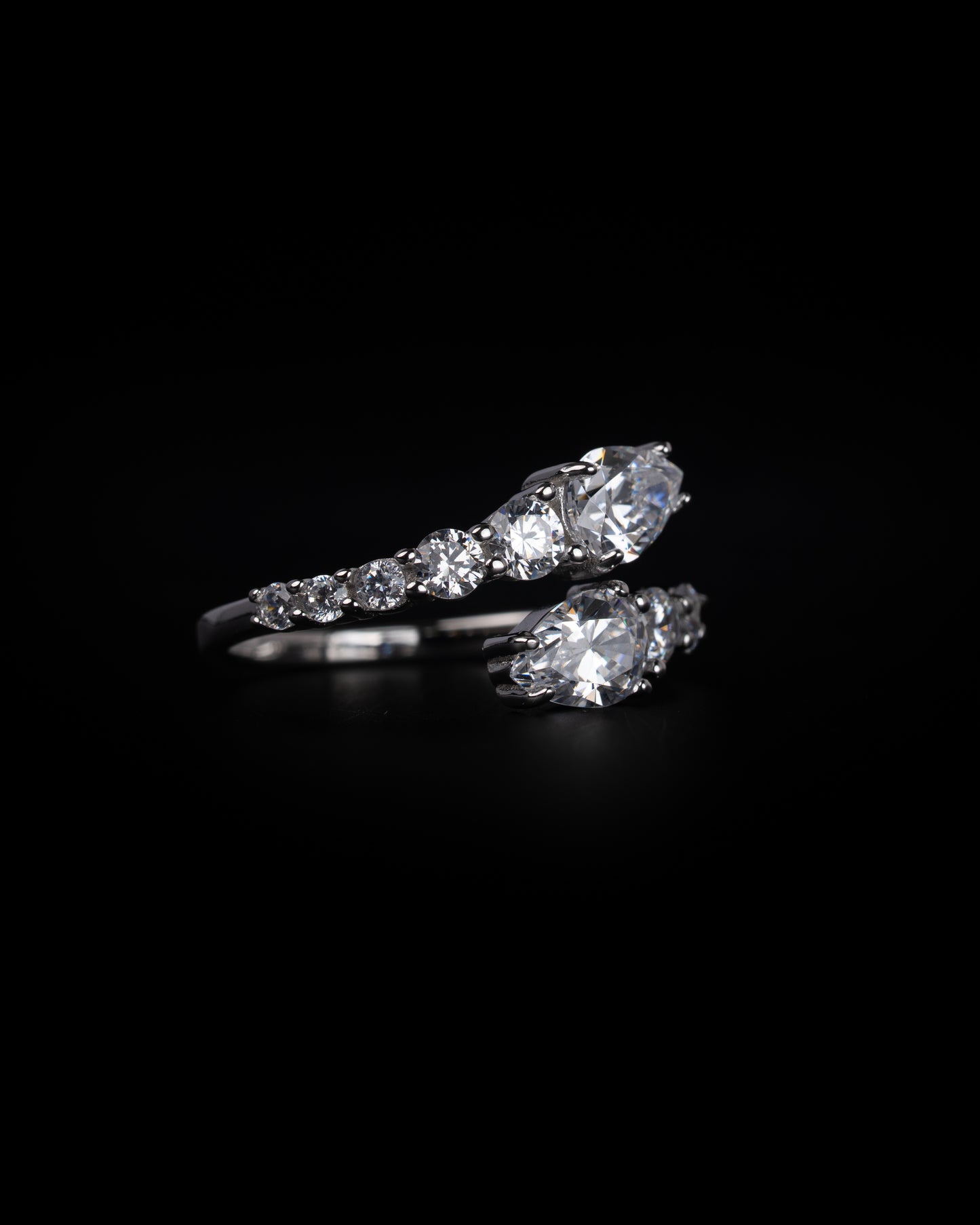 Double Drop Diamond Ring