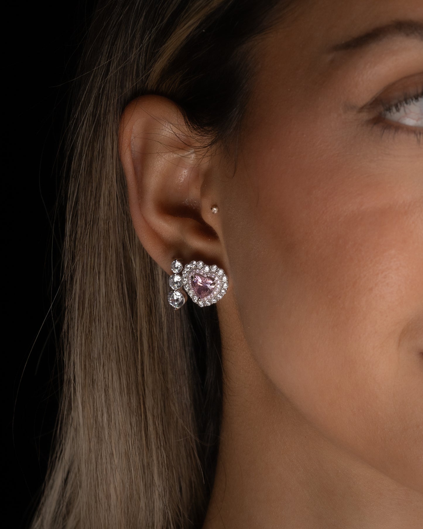 Pink Heart Earrings - Kejsar