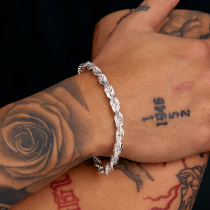 Diamond Cut Cordell Armband 6mm - 925 silver