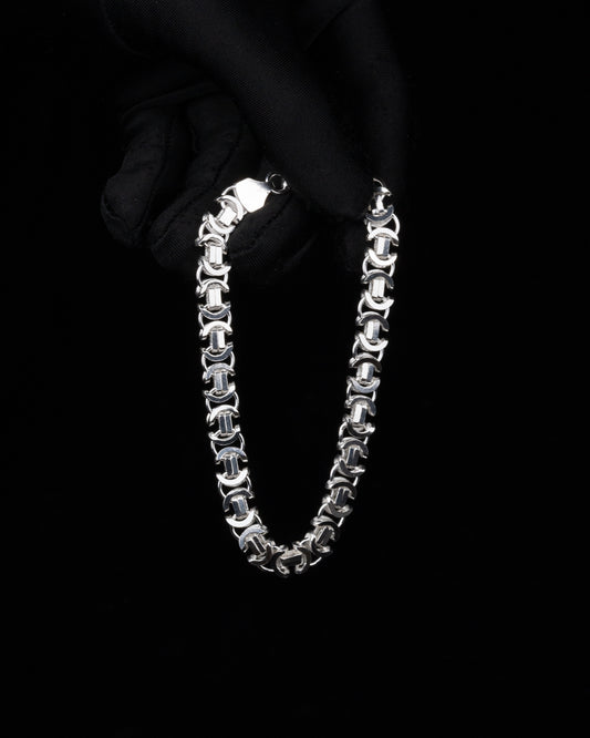 Flat Byzantine Armband 8mm - 925 Silver