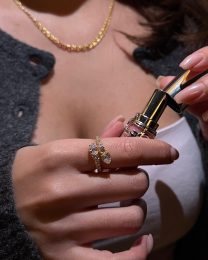 Double Drop Diamond Ring