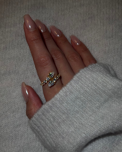Double Drop Diamond Ring