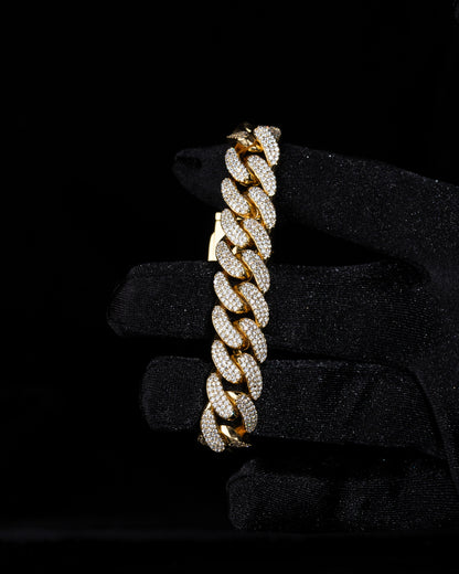 Iced out oval cuban link armband