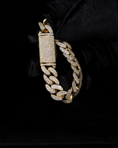 Iced out oval cuban link armband