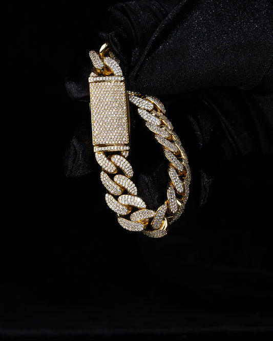 Iced out oval cuban link armband