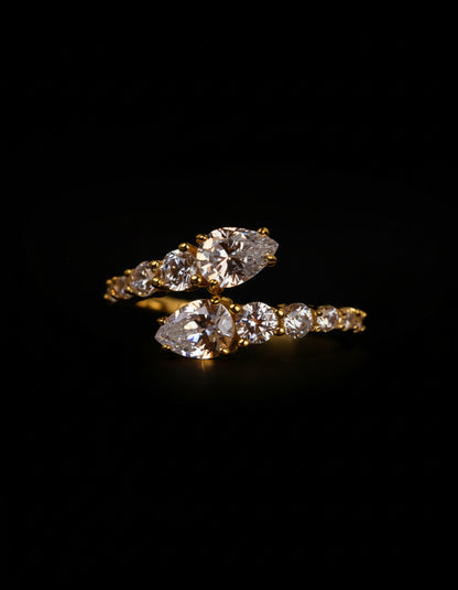 Double Drop Diamond Ring