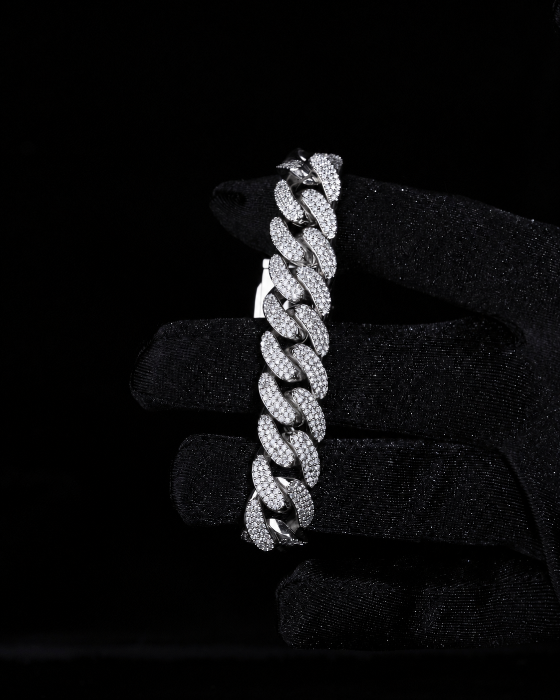Iced out oval cuban link armband
