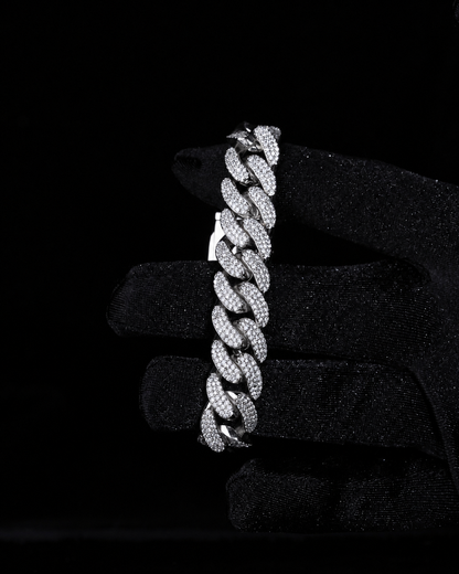 Iced out oval cuban link armband