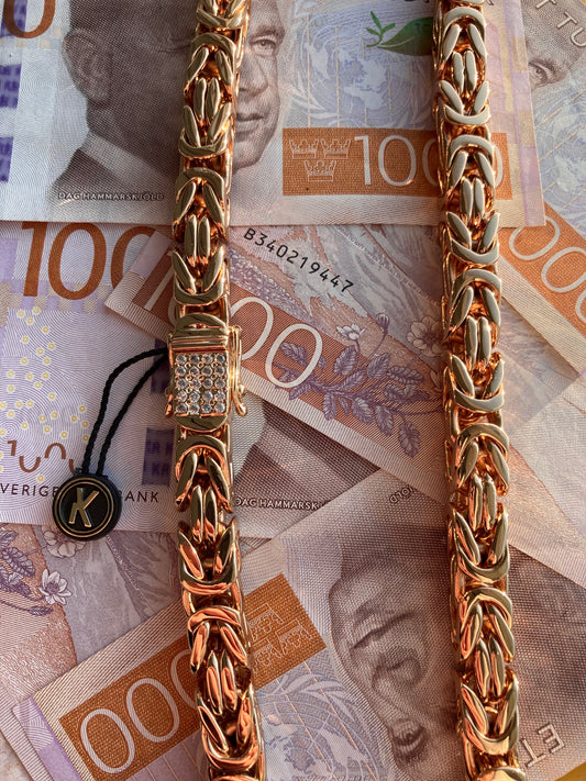Kejsarlänk Halsband 10mm - 18K Guldpläterad - Kejsar