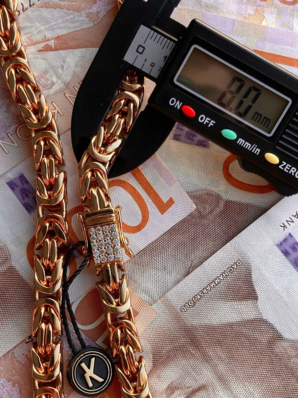 Kejsarlänk Halsband 8mm - 18K Guldpläterad - Kejsar