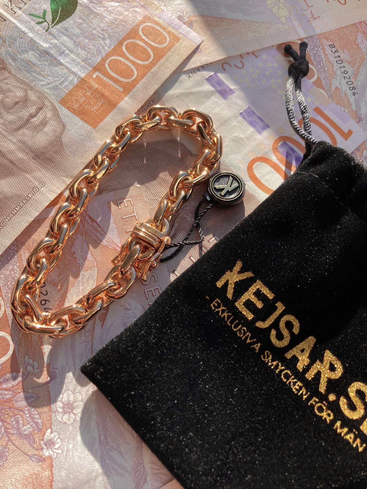 Ankarlänk Armband 8mm - 18K Guldpläterad - Kejsar