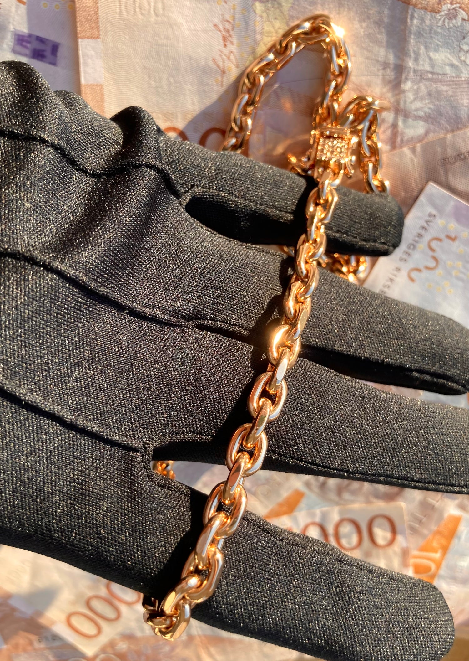 Ankarlänk Halsband 6mm - 18K Guldpläterad - Kejsar