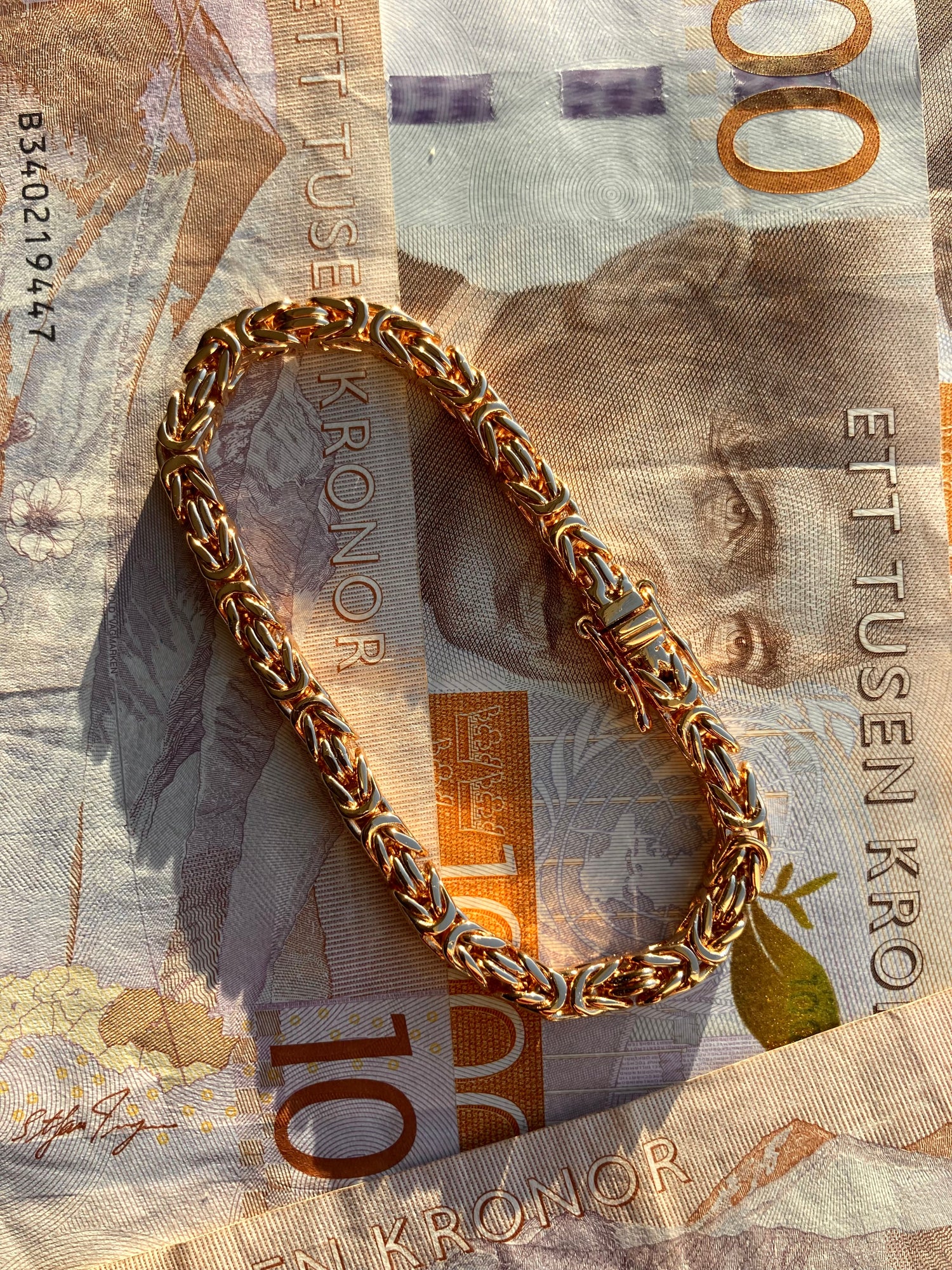 Kejsarlänk Armband 4mm - 18K Guldpläterad - Kejsar