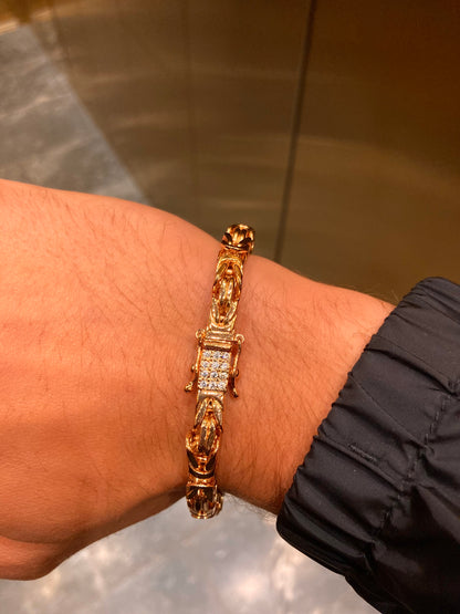 Kejsarlänk Armband 6mm - 18K Guldpläterad - Kejsar