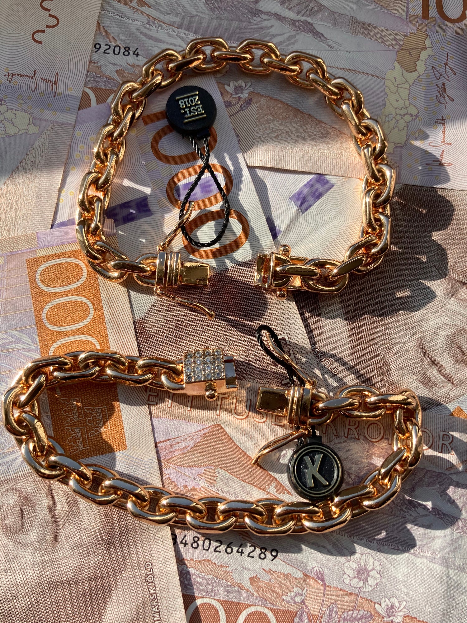 Ankarlänk Armband 8mm - 18K Guldpläterad - Kejsar