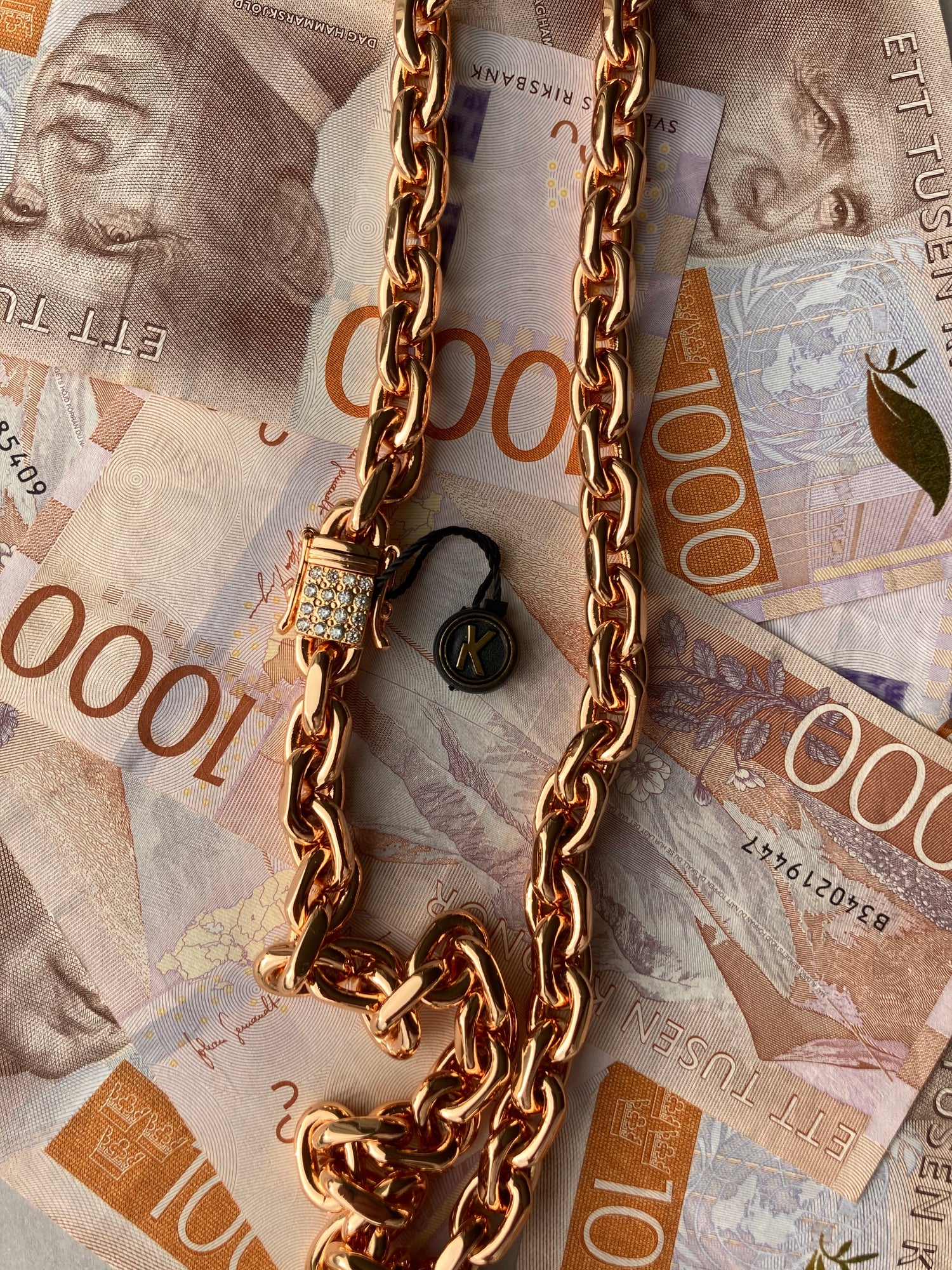 Ankarlänk Halsband 10mm - 18K Guldpläterad - Kejsar