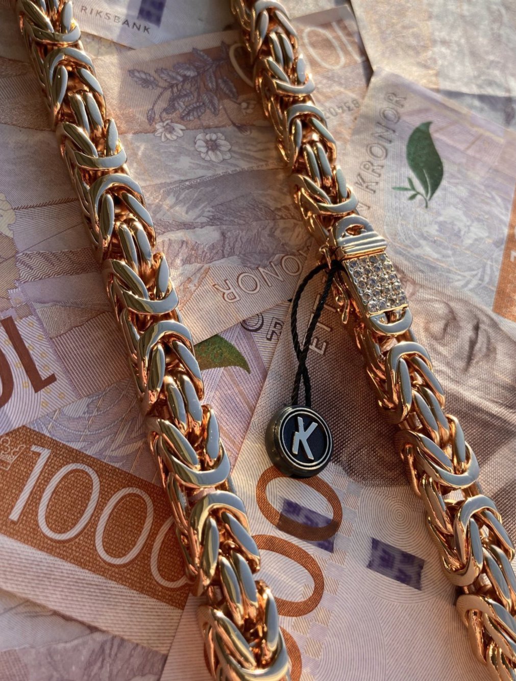 Kejsarlänk Halsband 10mm - 18K Guldpläterad - Kejsar