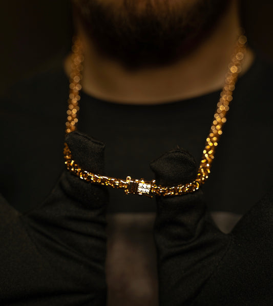 Kejsarlänk Halsband 4mm - 18K Guldpläterad - Kejsar