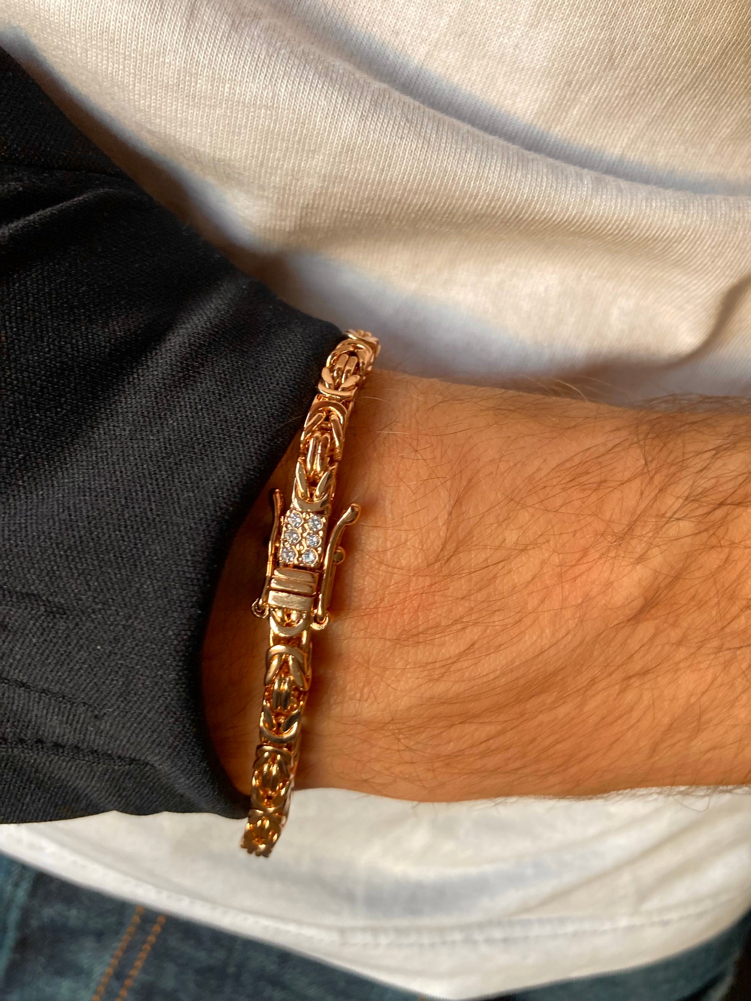 Kejsarlänk Armband 4mm - 18K Guldpläterad - Kejsar