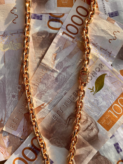 Ankarlänk Halsband 6mm - 18K Guldpläterad - Kejsar