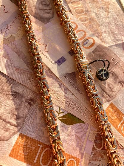 Kejsarlänk Halsband 8mm - 18K Guldpläterad - Kejsar