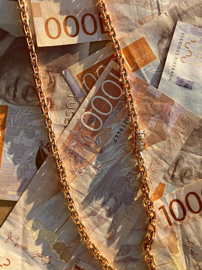 Ankarlänk Halsband 4mm - 18K Guldpläterad - Kejsar
