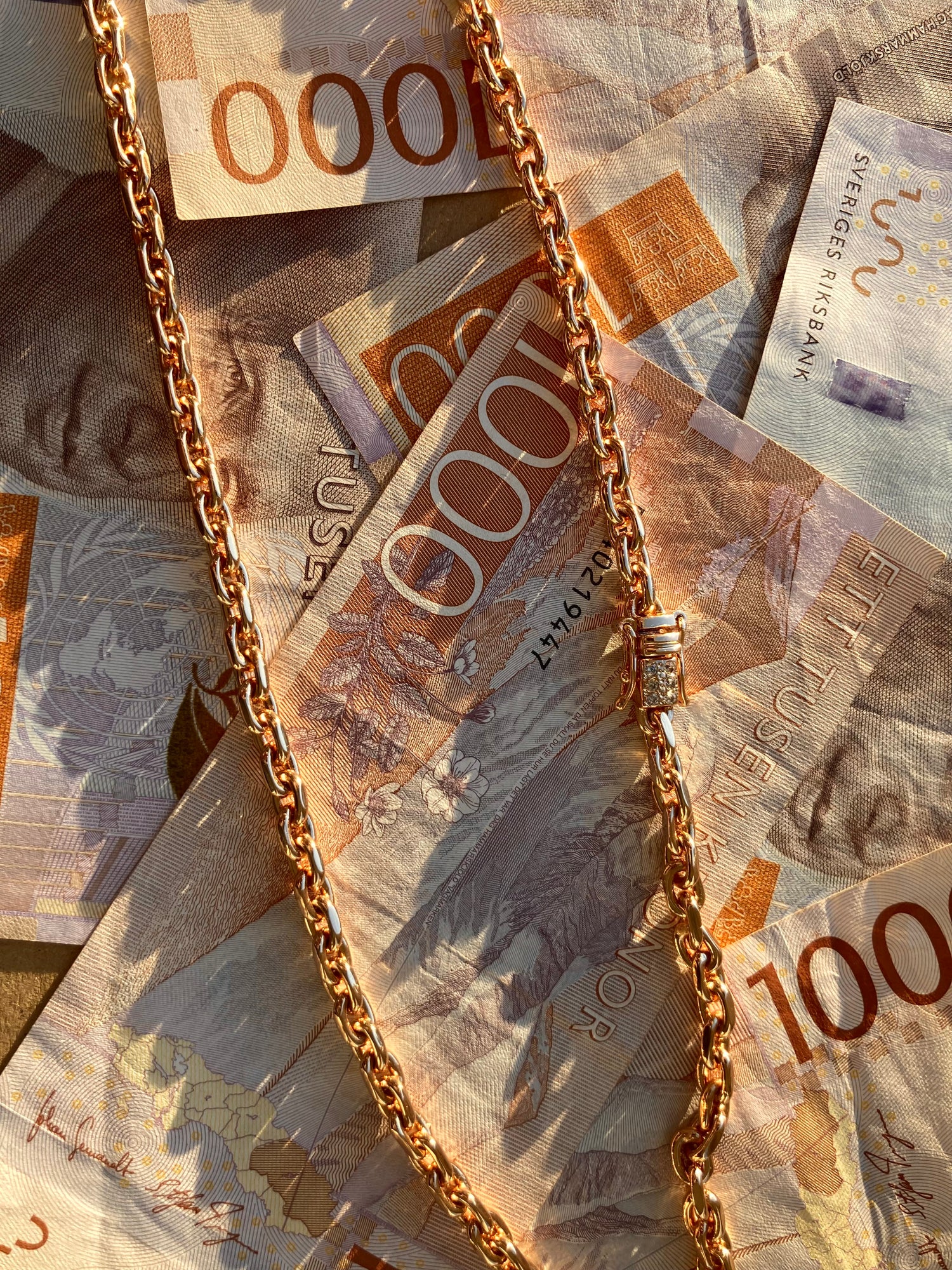 Ankarlänk Halsband 4mm - 18K Guldpläterad - Kejsar