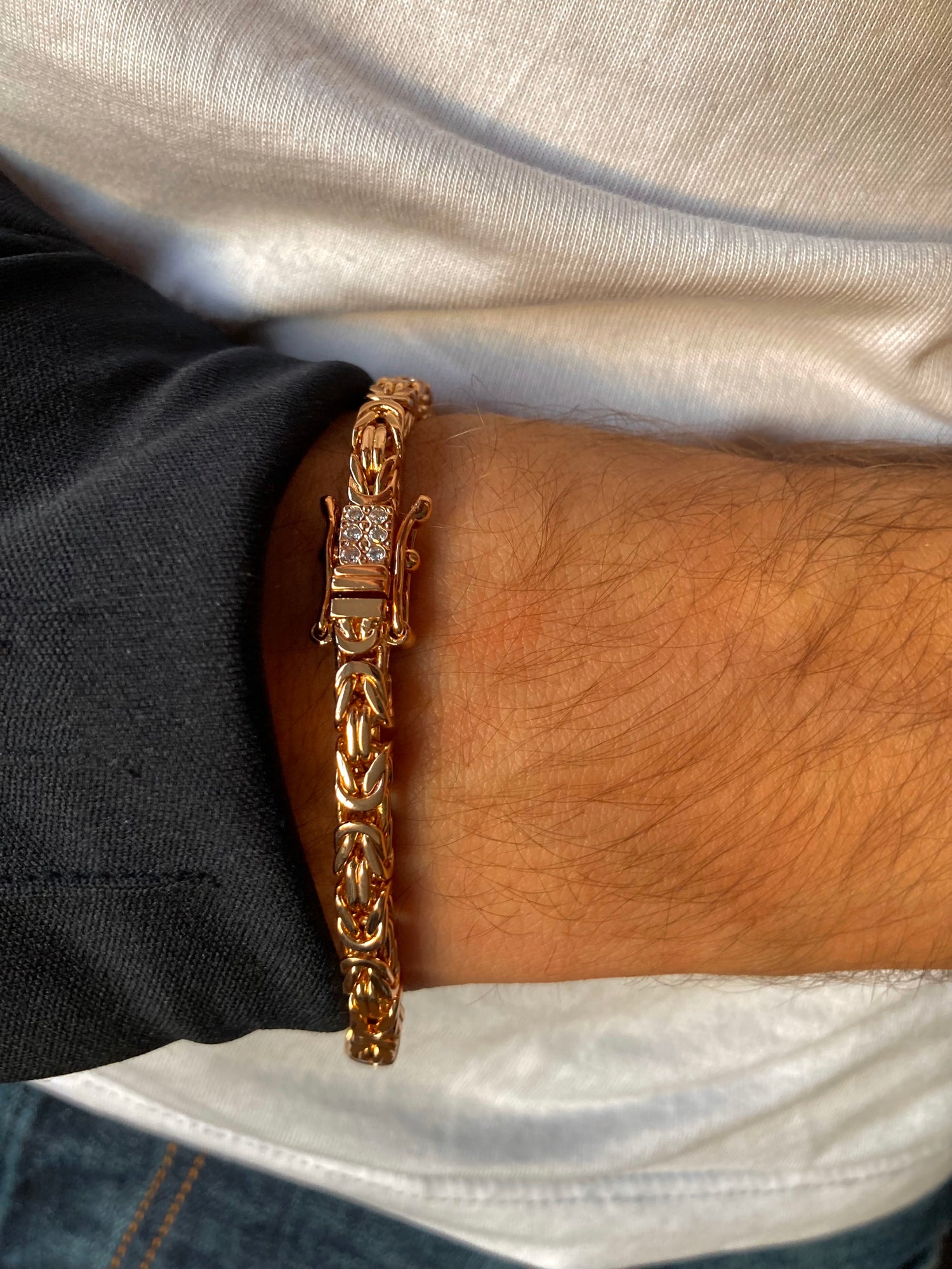 Kejsarlänk Armband 4mm - 18K Guldpläterad - Kejsar