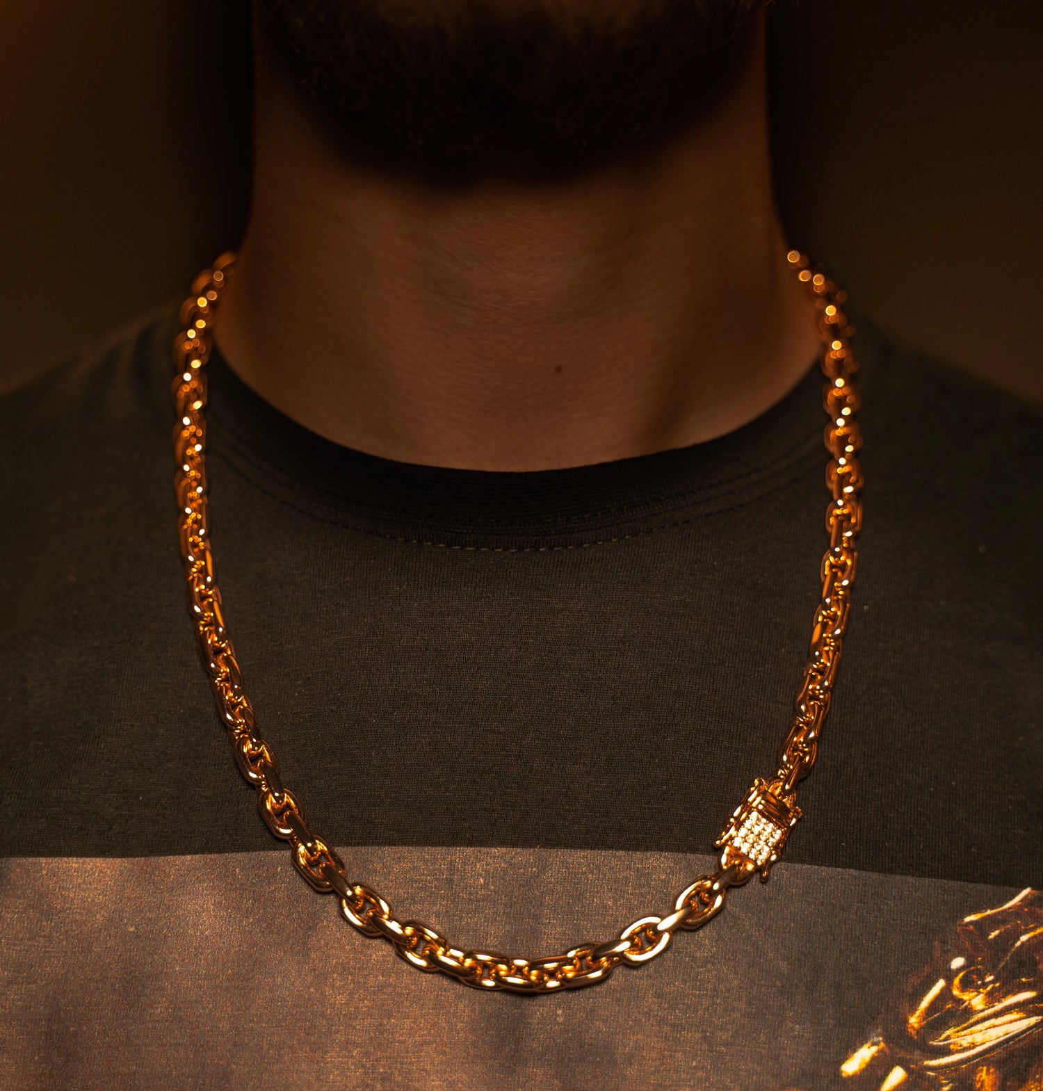 Ankarlänk Halsband 6mm - 18K Guldpläterad - Kejsar