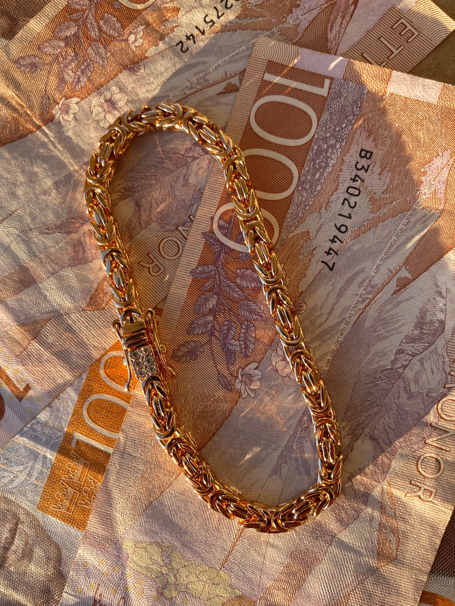 Kejsarlänk Armband 4mm - 18K Guldpläterad - Kejsar