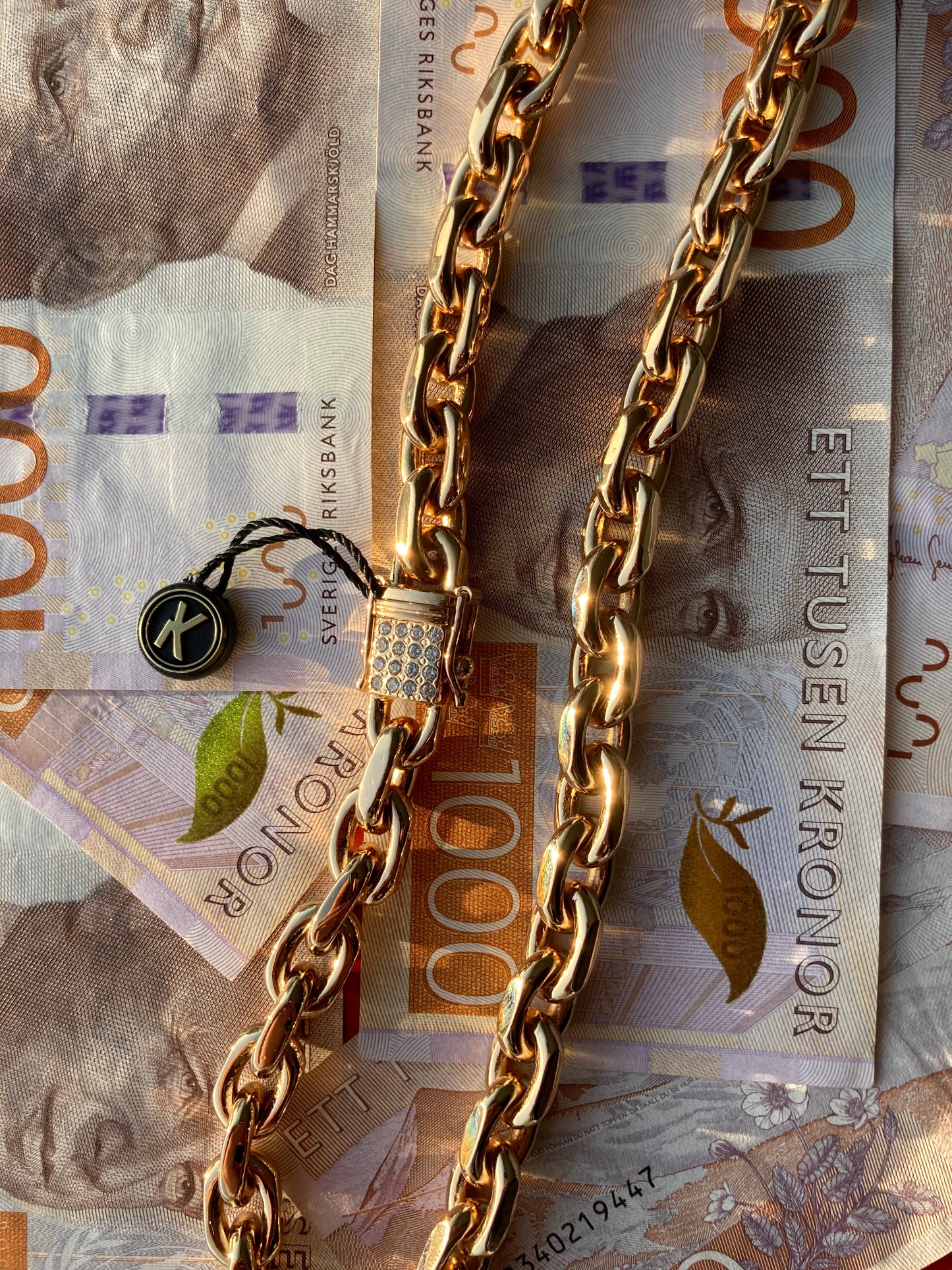 Ankarlänk Halsband 10mm - 18K Guldpläterad - Kejsar