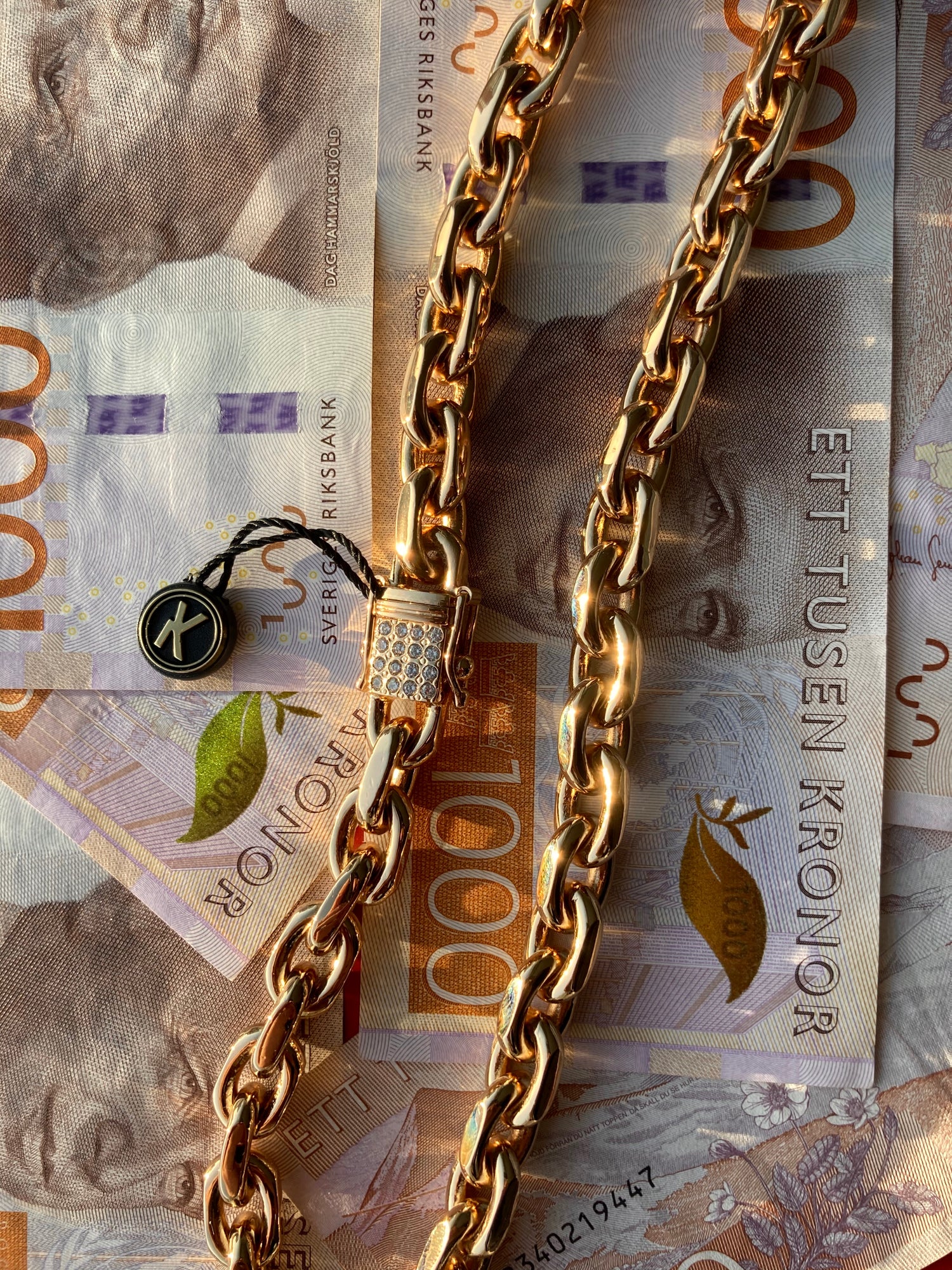 Ankarlänk Halsband 10mm - 18K Guldpläterad - Kejsar