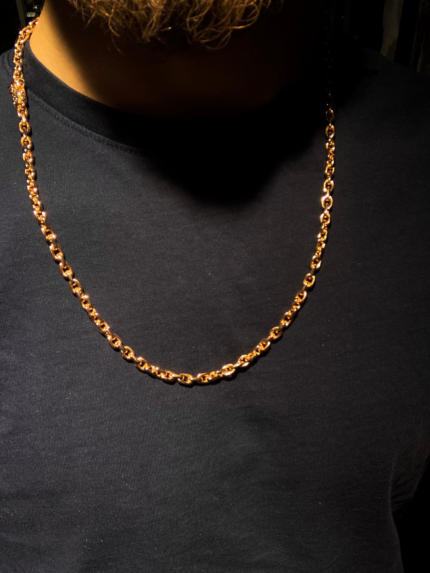 Ankarlänk Halsband 4mm - 18K Guldpläterad - Kejsar