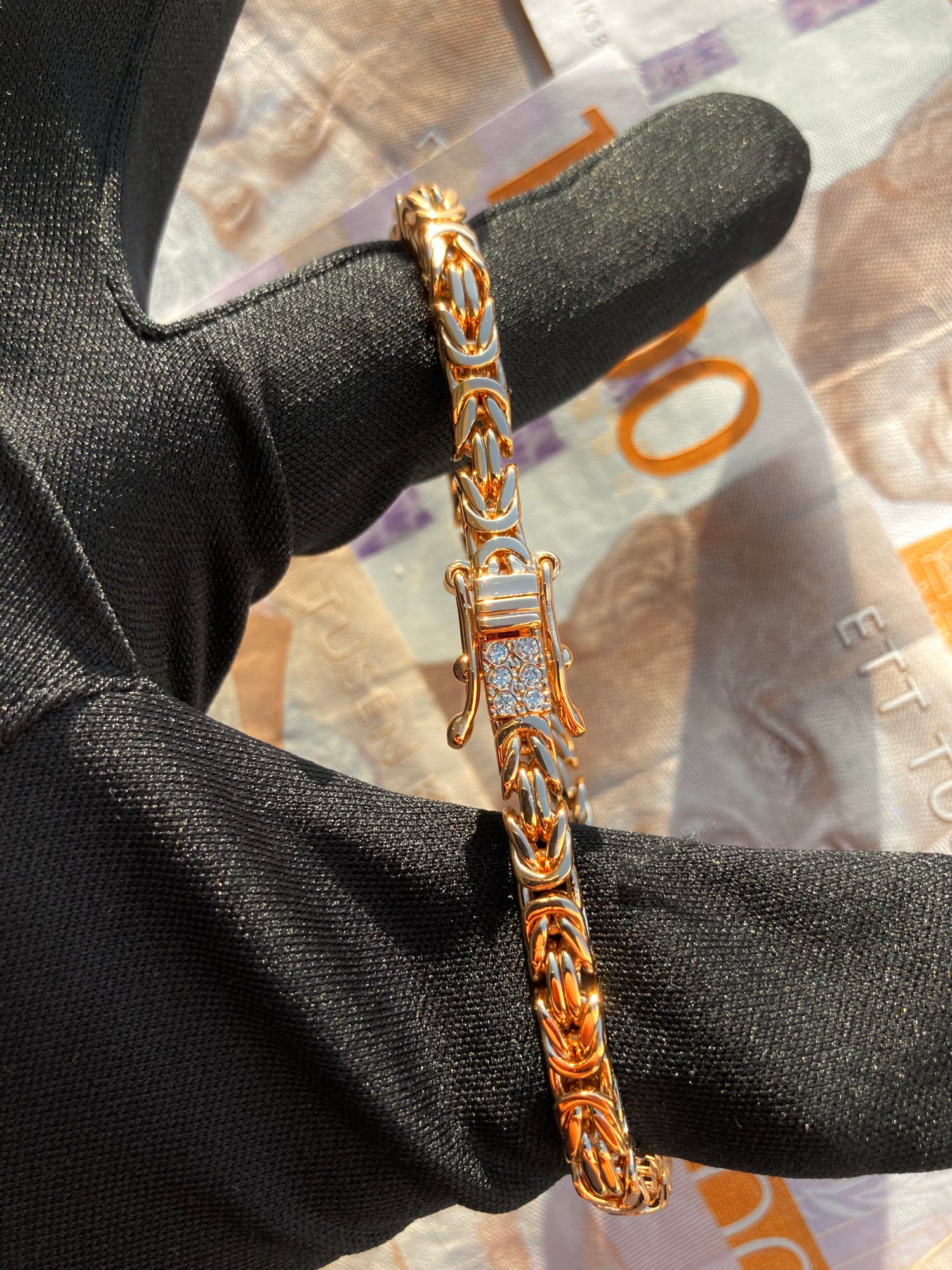 Kejsarlänk Armband 4mm - 18K Guldpläterad - Kejsar