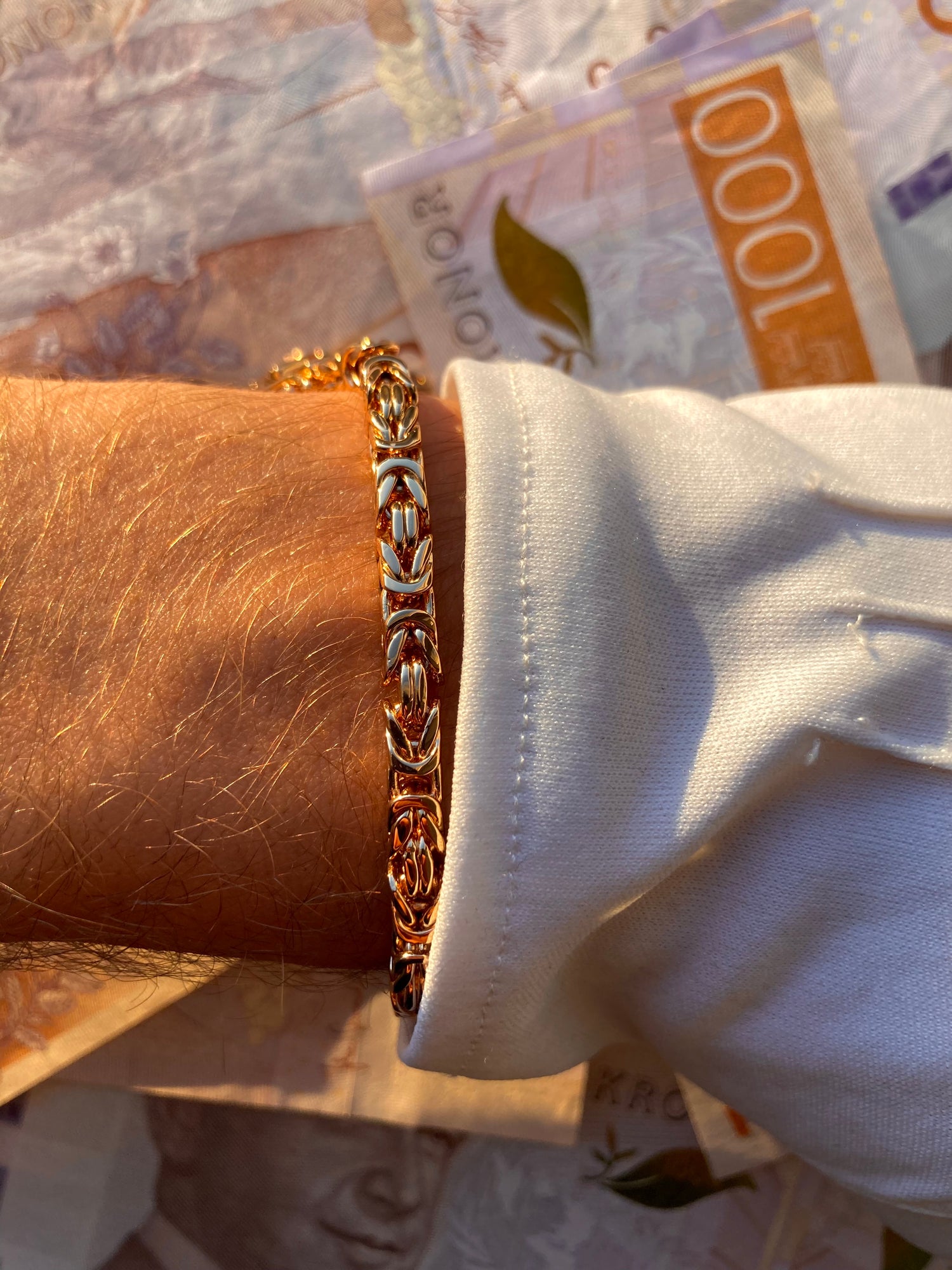 Kejsarlänk Armband 4mm - 18K Guldpläterad - Kejsar