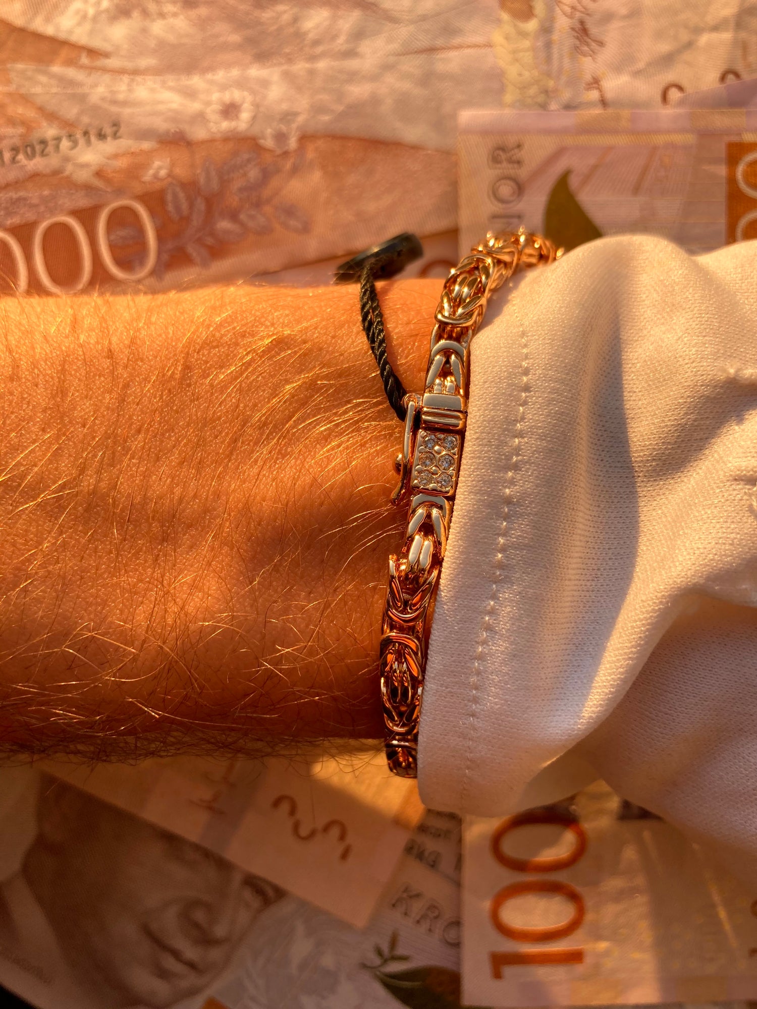 Kejsarlänk Armband 4mm - 18K Guldpläterad - Kejsar