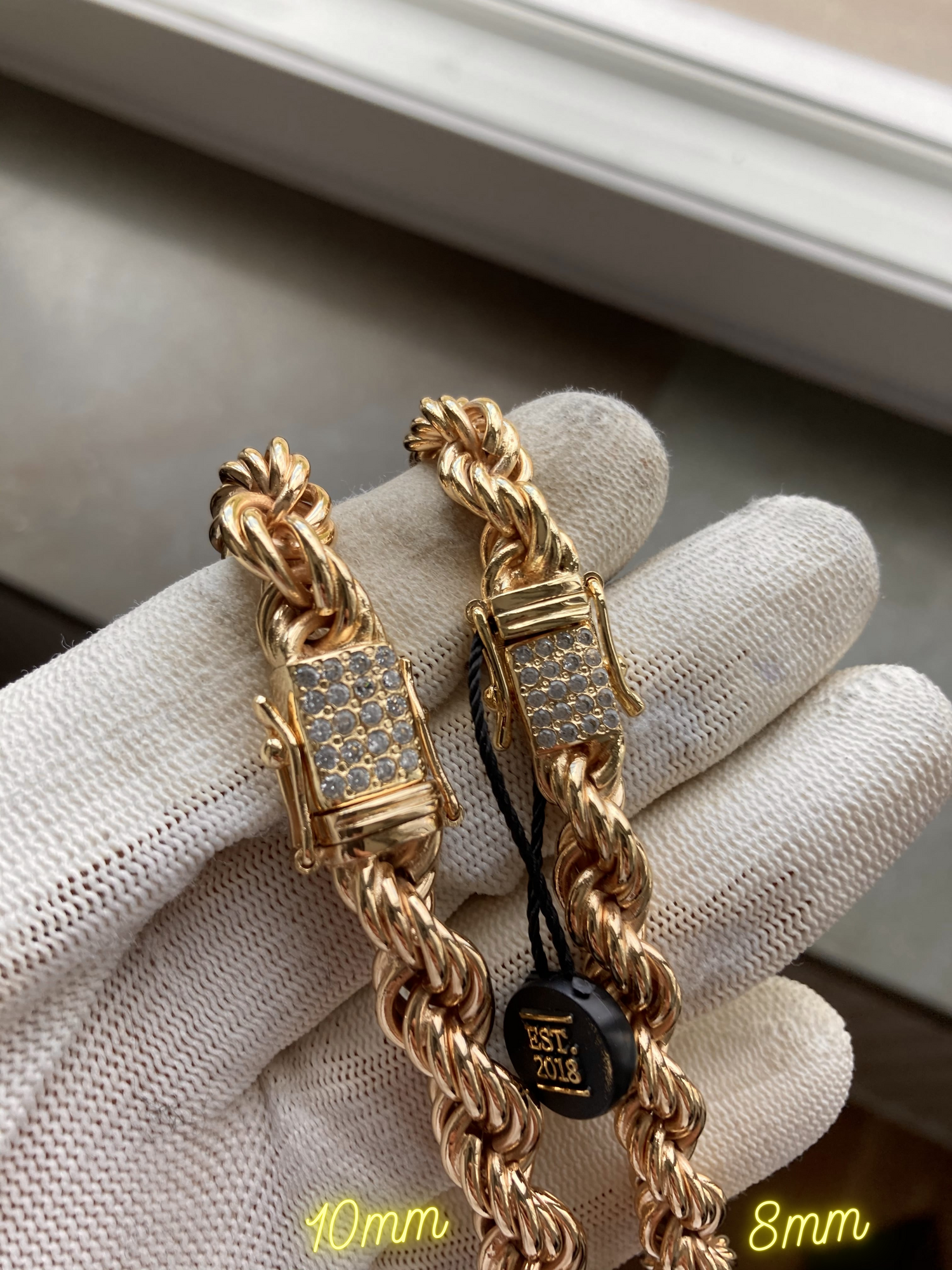 Cordell Kedjor 8mm Diamantlås - 18K Guldpläterad (FÖRBESTÄLLNING) (4947901808726)